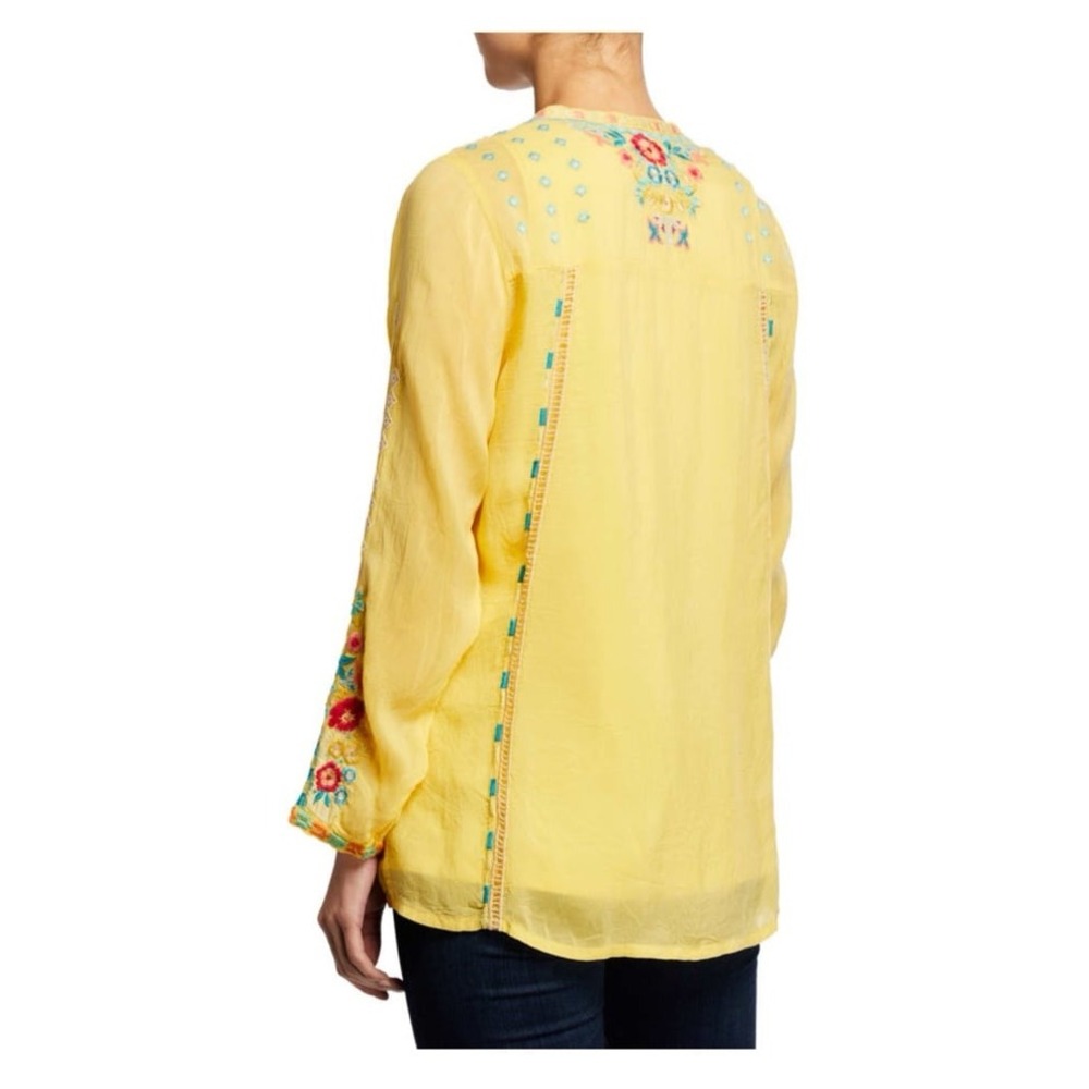 JOHNNY WAS arges embroidered georgette blouse - Picture 3 of 10